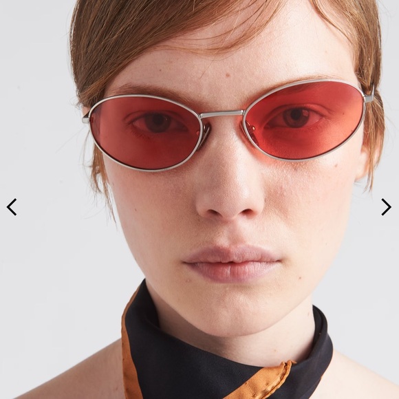 NEW PRADA PRA59S 5AK70G WOMEN SUNGLASSES SPR A59 5AK70G GOLD OVAL PR A59S - Picture 8 of 14